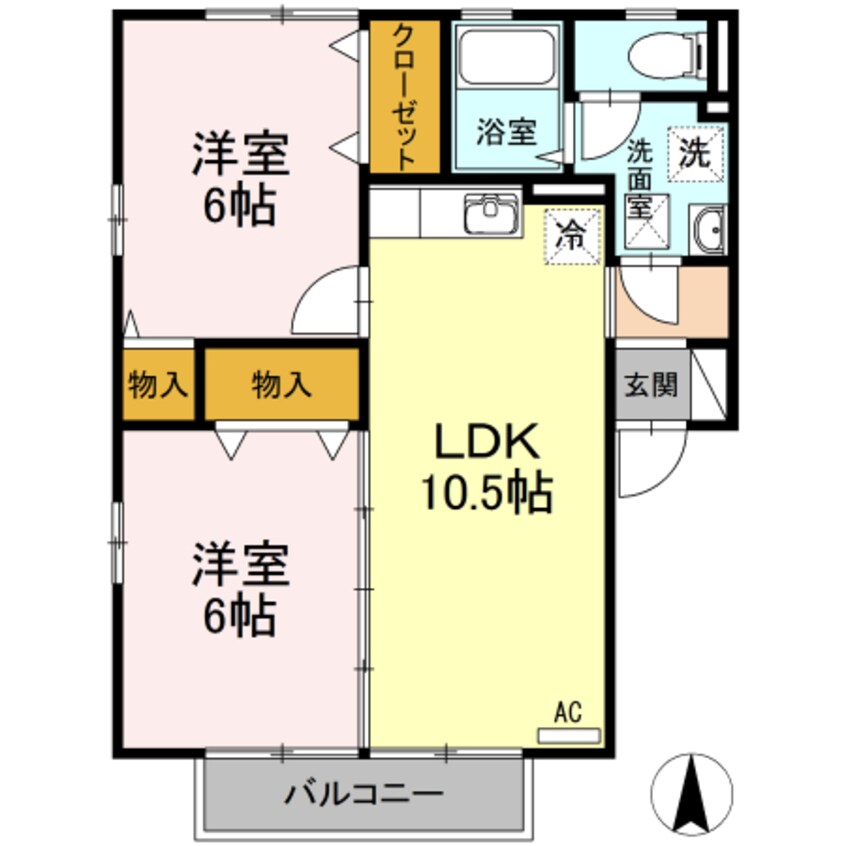 間取図 Y・サイレントビレッジ久万ノ台　A棟　Ｂ棟