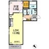 Grand-room朝日ヶ丘Ⅱ 1LDKの間取り