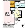 クロノス楓 1Kの間取り