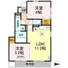 コーポ松ノ木 2LDKの間取り