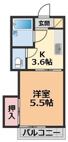 メゾンまつやま・ 1Kの間取り