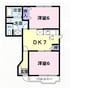 ミニヨン 2DKの間取り