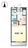 プランドール 1Kの間取り