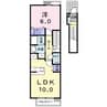 アルカディア山越 1LDKの間取り