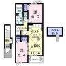 レジデンスＴ・ＷＥＳＴ 2LDKの間取り