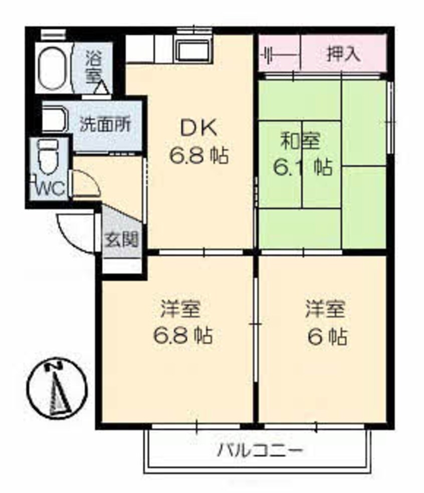 間取図 バリュージュ雄郡　A.B.C