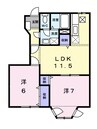クレメント余戸Ｃ 2LDKの間取り