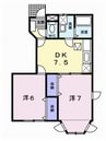 ソレイユ　Ｂ 2DKの間取り