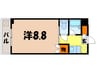 コーポ陽向 1Kの間取り