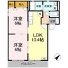 バリュージュ馬木　A・B棟 2LDKの間取り