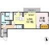 D-room元町 1LDKの間取り