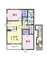 メゾン　ド　エトワール 2LDKの間取り