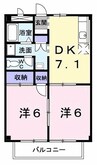 メゾンⅠ 2DKの間取り