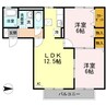 ルピナスコートＡ棟 2LDKの間取り