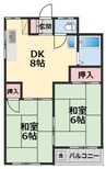 大八ビル 2DKの間取り