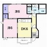 アグレブル北吉田 2DKの間取り