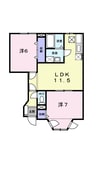 アメニティ長戸１ 2LDKの間取り