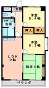 エトワール石手 3DKの間取り