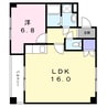 ロータスビレッジあいゆうＡ棟 1LDKの間取り