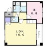 ロータスビレッジあいゆうＡ棟 1LDKの間取り