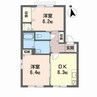 シャーメゾン東垣生 2DKの間取り