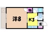 コーポモニカ 1Kの間取り