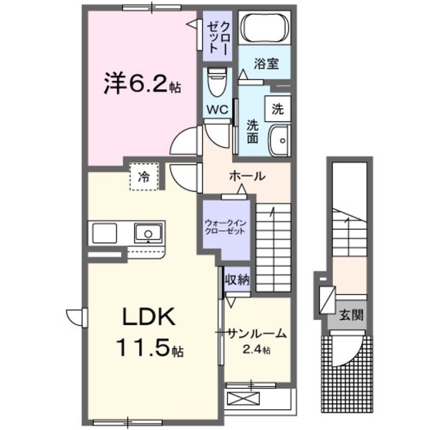 間取図 ボネール　Ｍ