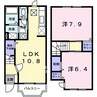 フロムガーデンα２ 2LDKの間取り