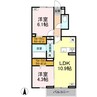 レアール南斎院 2LDKの間取り