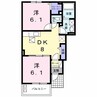 ソルビエント 2DKの間取り