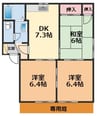 エスポワールA・Ｂ・C棟 3DKの間取り