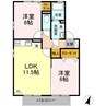 シャトレー・ワタナベ内宮 2LDKの間取り