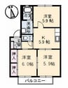 ディアス千原 3Kの間取り