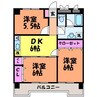 フェリオ市駅西Ⅱ　 3DKの間取り
