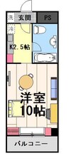 三番町ハイツ 1Kの間取り