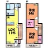 カーサ土居田 2LDKの間取り