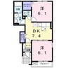 エルヴェ・クレール 2DKの間取り