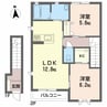 メゾンシャルム 2LDKの間取り
