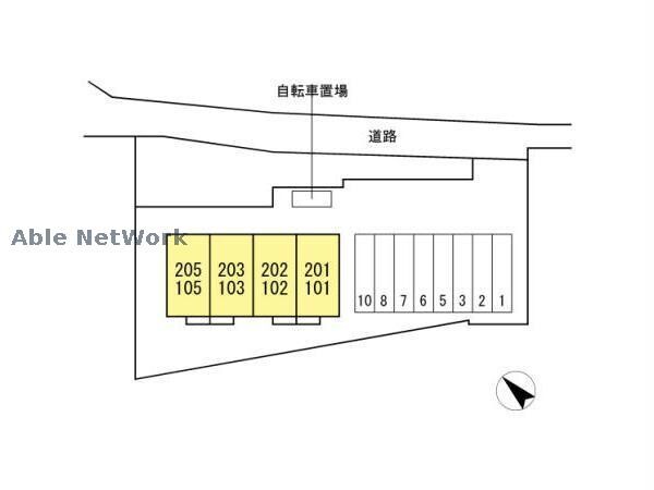 駐車場配置図 名鉄三河線/碧南中央駅 徒歩32分 1階 築4年