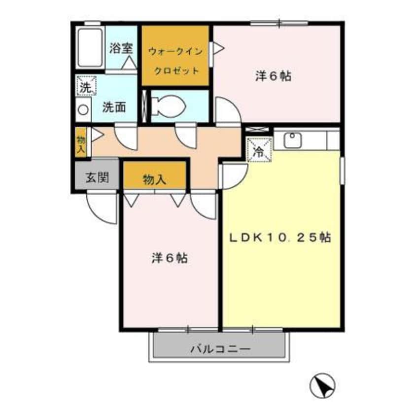 間取図 名鉄三河線/北新川駅 徒歩35分 2階 築23年