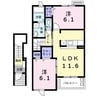 名鉄三河線/北新川駅 徒歩8分 2階 築17年 2LDKの間取り