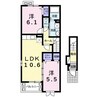 名鉄三河線/碧南中央駅 徒歩32分 2階 築14年 2LDKの間取り