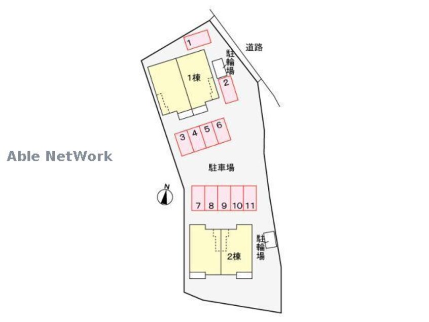 駐車場配置図 名鉄三河線/碧南中央駅 徒歩28分 2階 築11年
