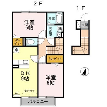 間取図 名鉄三河線/三河高浜駅 徒歩16分 2階 築8年