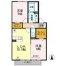 名鉄三河線/三河高浜駅 徒歩21分 2階 築14年 2LDKの間取り