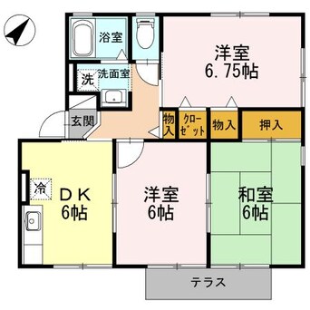 間取図 名鉄三河線/吉浜駅 徒歩21分 1階 築28年