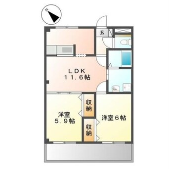間取図 名鉄三河線/三河高浜駅 徒歩13分 1階 築23年