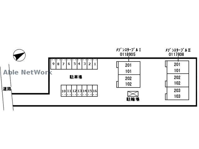 駐車場配置図 名鉄三河線/北新川駅 徒歩4分 1階 築22年