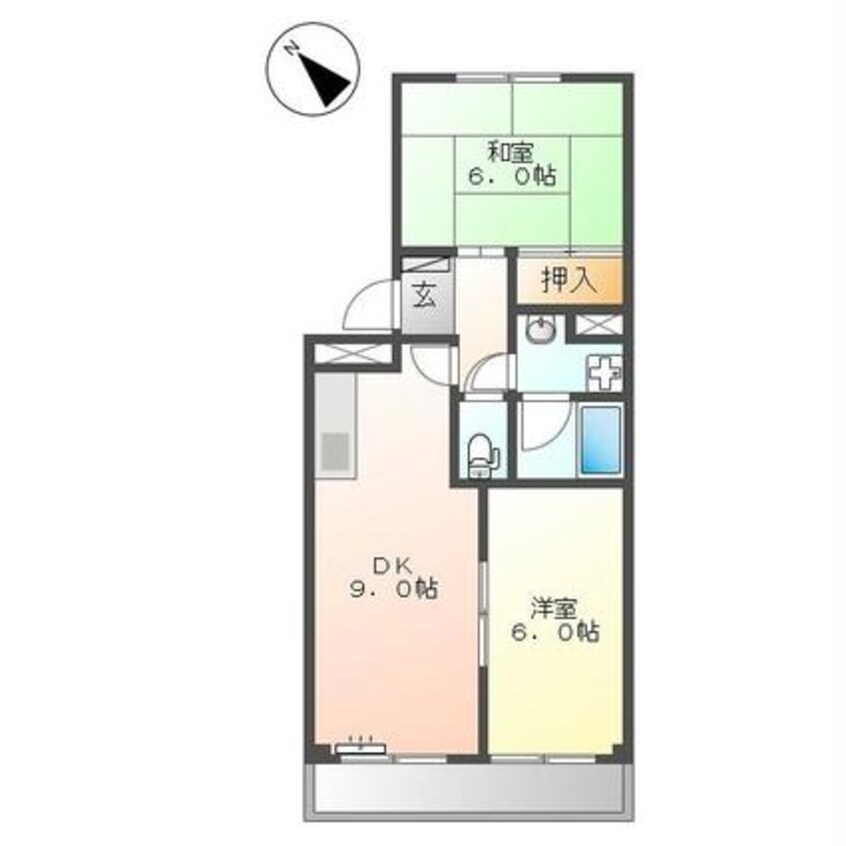 間取図 名鉄三河線/碧南中央駅 徒歩22分 2階 築27年