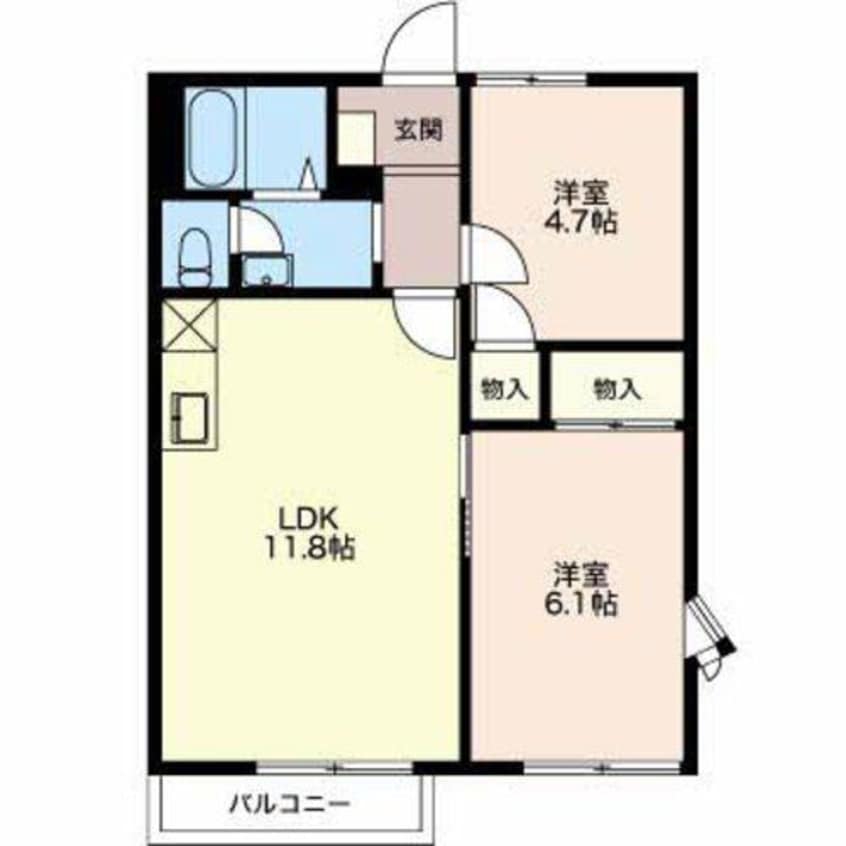 間取図 名鉄三河線/碧南中央駅 徒歩21分 2階 築33年